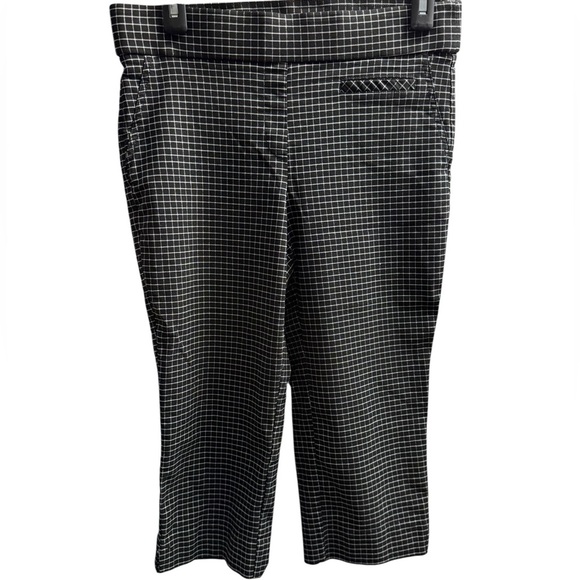 Anne Klein Black & White Checkered Capri Dress Pants - Size Small - Picture 1 of 3